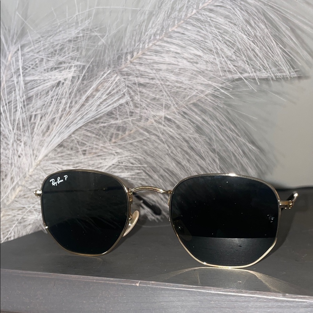 Ray-Ban Black and Gold Square Sunglasses - Picture 3 of 6